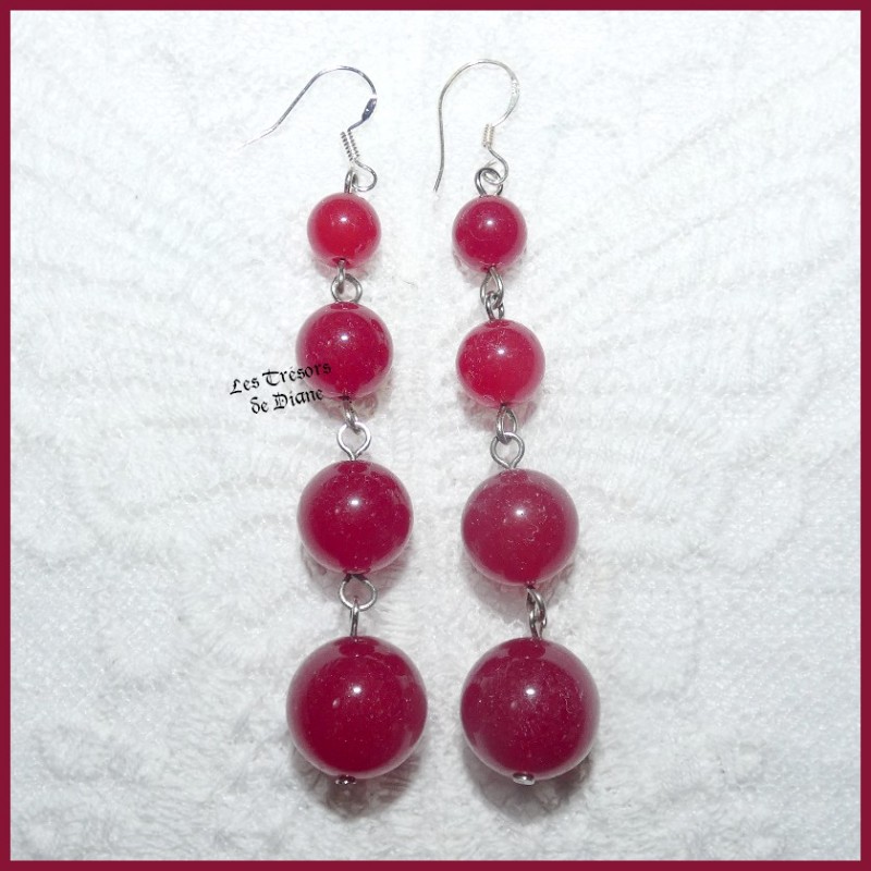 Boucles en JADE naturel LES TRESORS DE DIANE