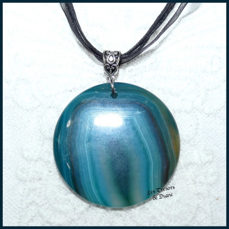 Pendentif ROND en AGATE naturelle