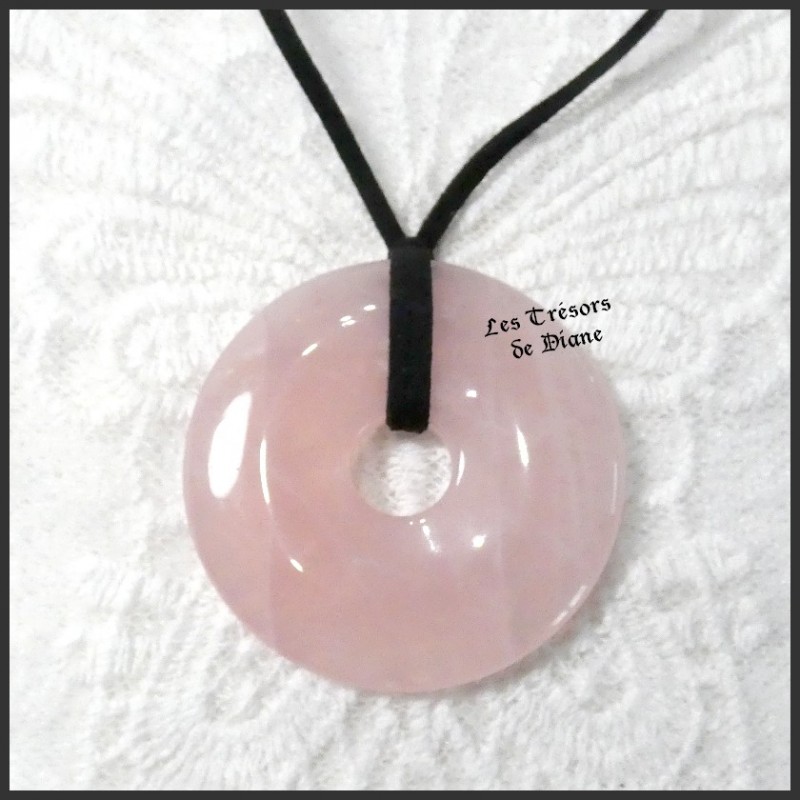 Pendentif DONUT en QUARTZ ROSE naturel Pendentif DONUT en QUARTZ ROSE naturel