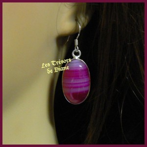 Boucles en AGATE naturelle LES TRESORS DE DIANE