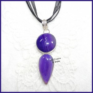 Pendentif en AGATE naturelle et ARGENT