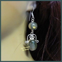 Boucles d'oreilles PRESTIGE en LABRADORITE naturelle