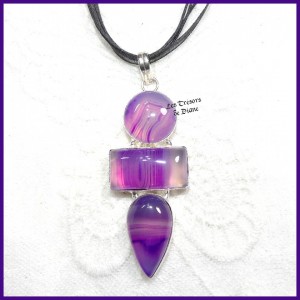 Pendentif en AGATE naturelle et ARGENT