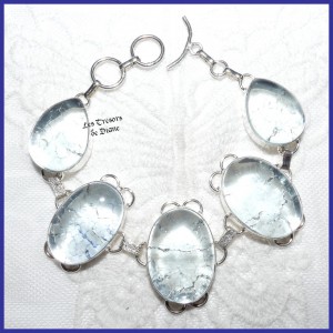 Bracelet en QUARTZ CRAQUELE et ARGENT