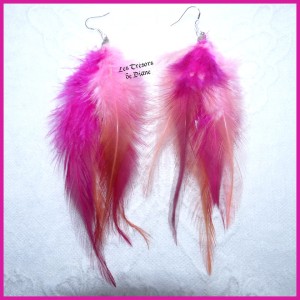 Boucles d'oreilles FROU FROU en plumes véritables LES TRESORS DE DIANE