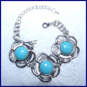 Bracelet en TURQUOISE naturelle LES TRESORS DE DIANE