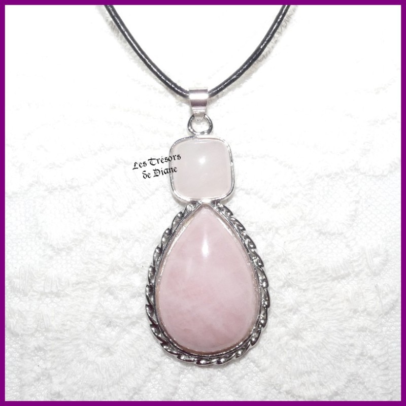 Pendentif en QUARTZ ROSE