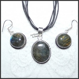 Parure en LABRADORITE naturelle et ARGENT