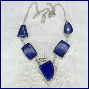 Collier en LAPIS LAZULI naturel et ARGENT