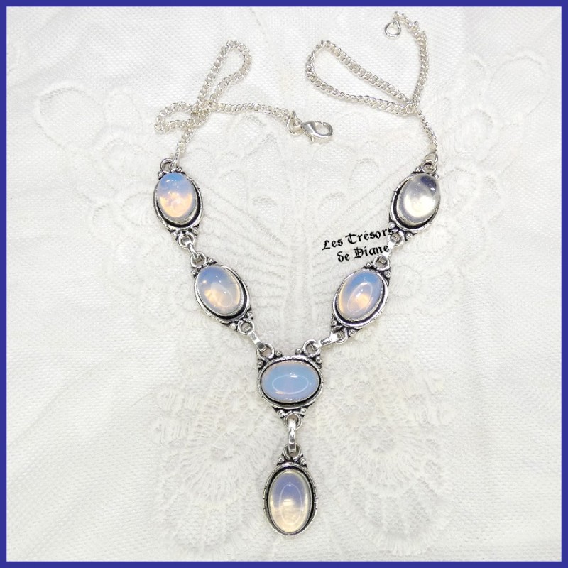 Collier en OPALITE et ARGENT