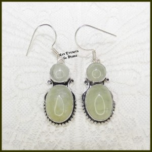 Boucles en PREHNITE naturelle