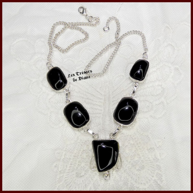 Collier en ONYX naturelle et ARGENT